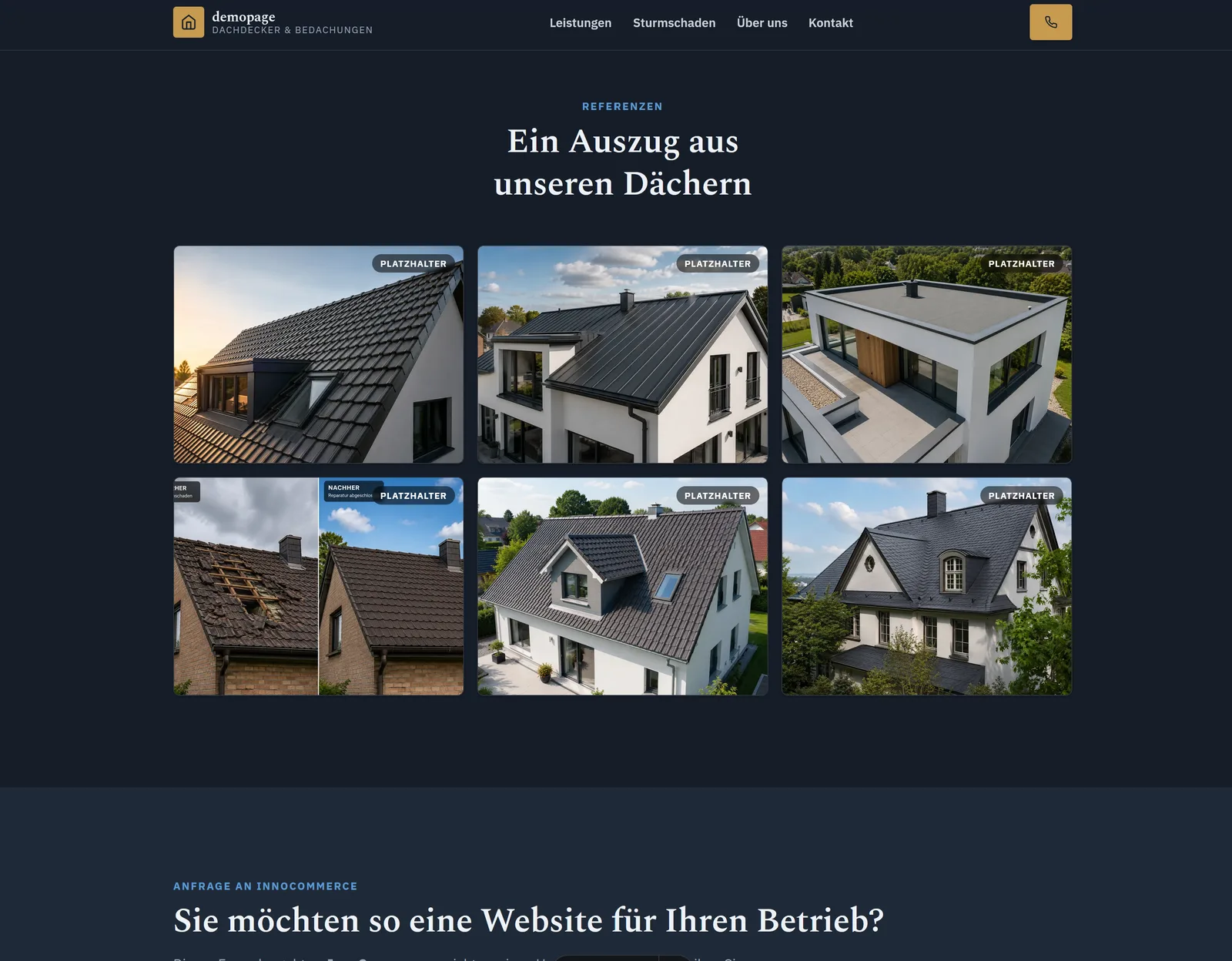 Premium · Referenz-Galerie „Ein Auszug aus unseren Dächern“