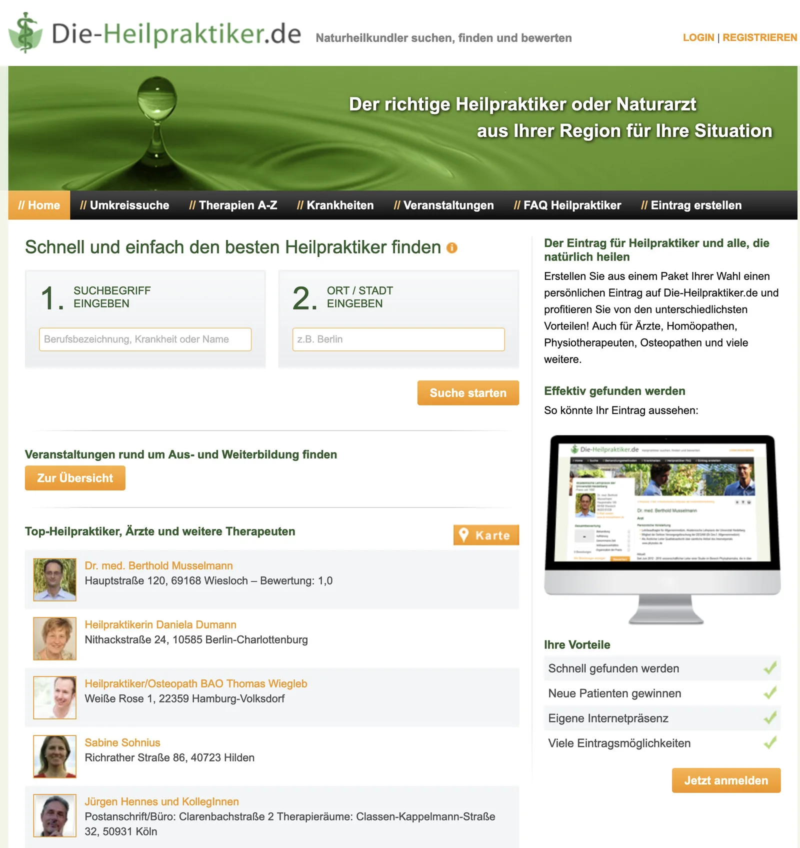Heilpraktiker-Portal mit automatisierter Abrechnung